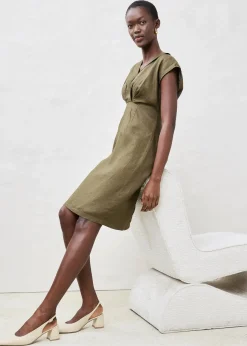 bonprix Robe fourreau, 100% lin|Femme Premium