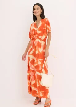 bonprix Robe longue à imprimé batik, en viscose douce et extensible|Femme Robes