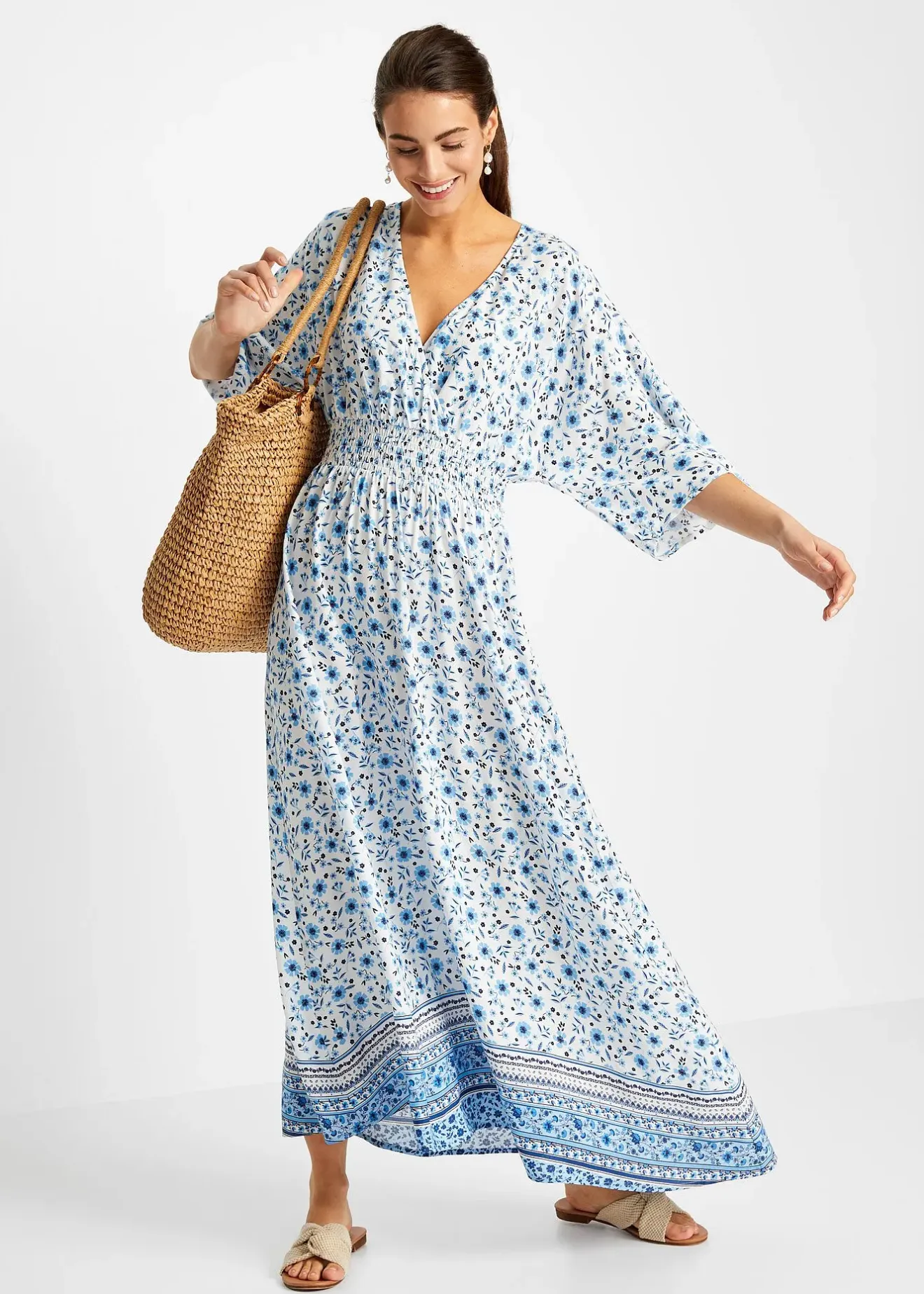 bonprix Robe longue 100% viscose|Femme Robes