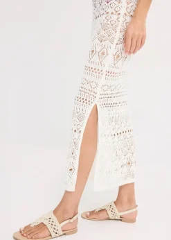 Femme bonprix Robes|Robe longue aspect crochet