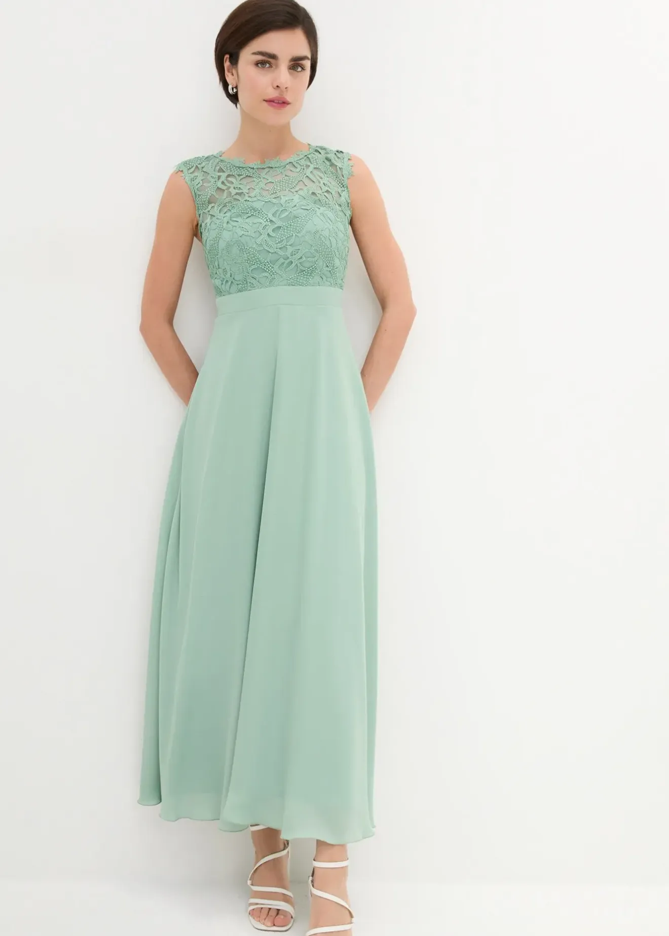 bonprix Robe longue avec dentelle|Femme Mode Festive|Robes