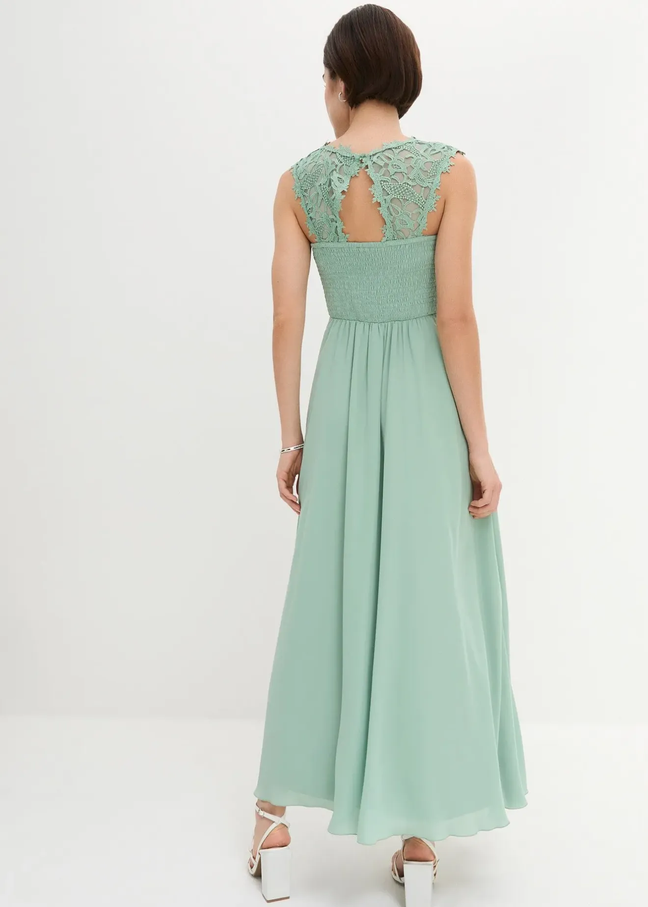 bonprix Robe longue avec dentelle|Femme Mode Festive|Robes