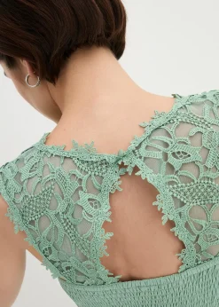 bonprix Robe longue avec dentelle|Femme Mode Festive|Robes