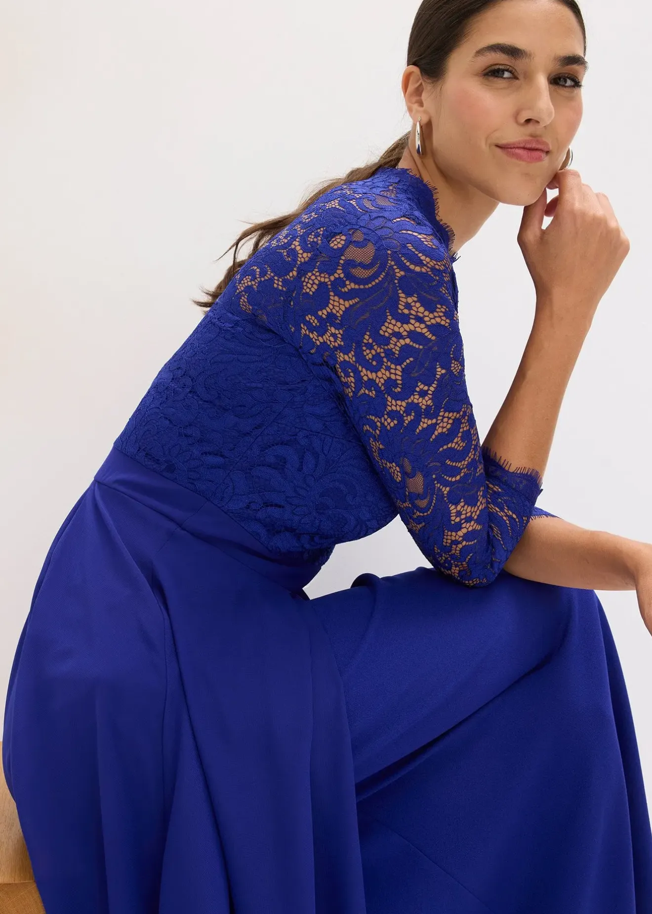 Femme bonprix Mode Festive|Robes|Robe longue avec dentelle