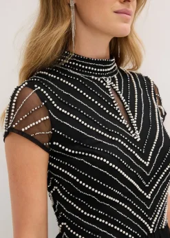 Femme bonprix Mode Festive|Robes|Robe longue avec haut brodé de perles