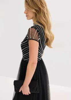 Femme bonprix Mode Festive|Robes|Robe longue avec haut brodé de perles