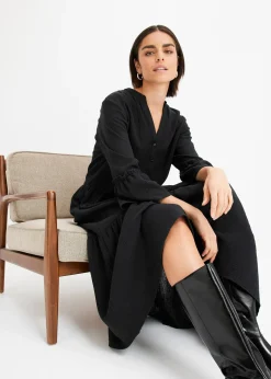 Femme bonprix Robes|Tailles Petite|Robe longue en gaze de coton douce