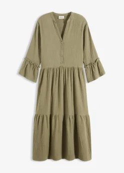 Femme bonprix Robes|Robe longue en gaze de coton douce