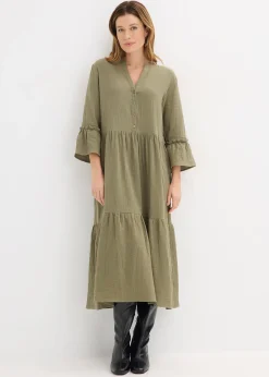 Femme bonprix Robes|Robe longue en gaze de coton douce