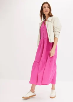 bonprix Robe longue en gaze de coton douce|Femme Robes|Tailles Petite