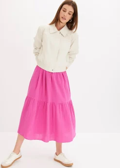 bonprix Robe longue en gaze de coton douce|Femme Robes|Tailles Petite