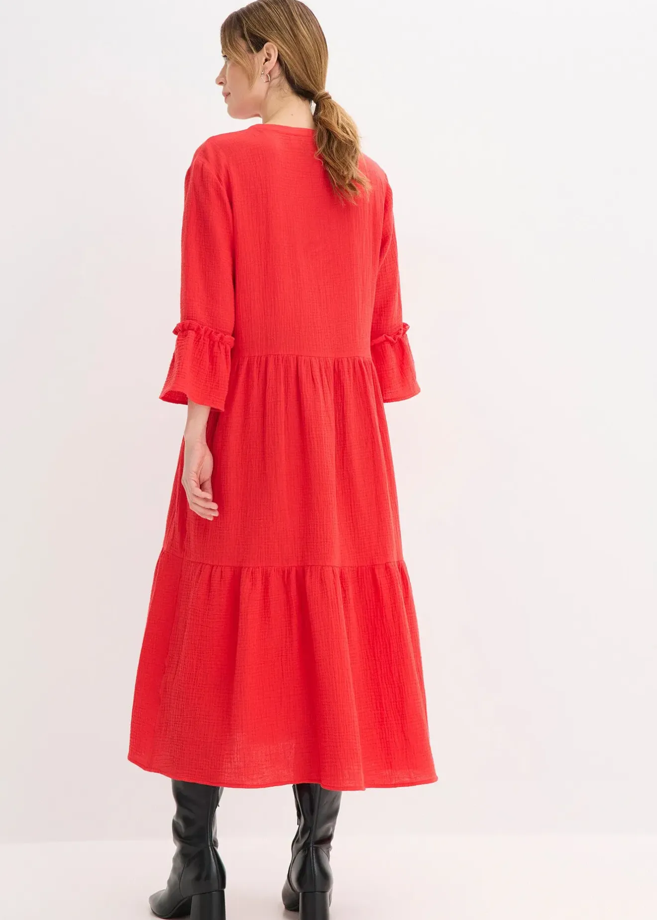 Femme bonprix Tailles Petite|Robe longue en gaze de coton douce