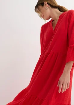 Femme bonprix Tailles Petite|Robe longue en gaze de coton douce