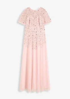 bonprix Robe longue en tulle avec sequins brodés|Femme Tailles Petite|Mode Festive