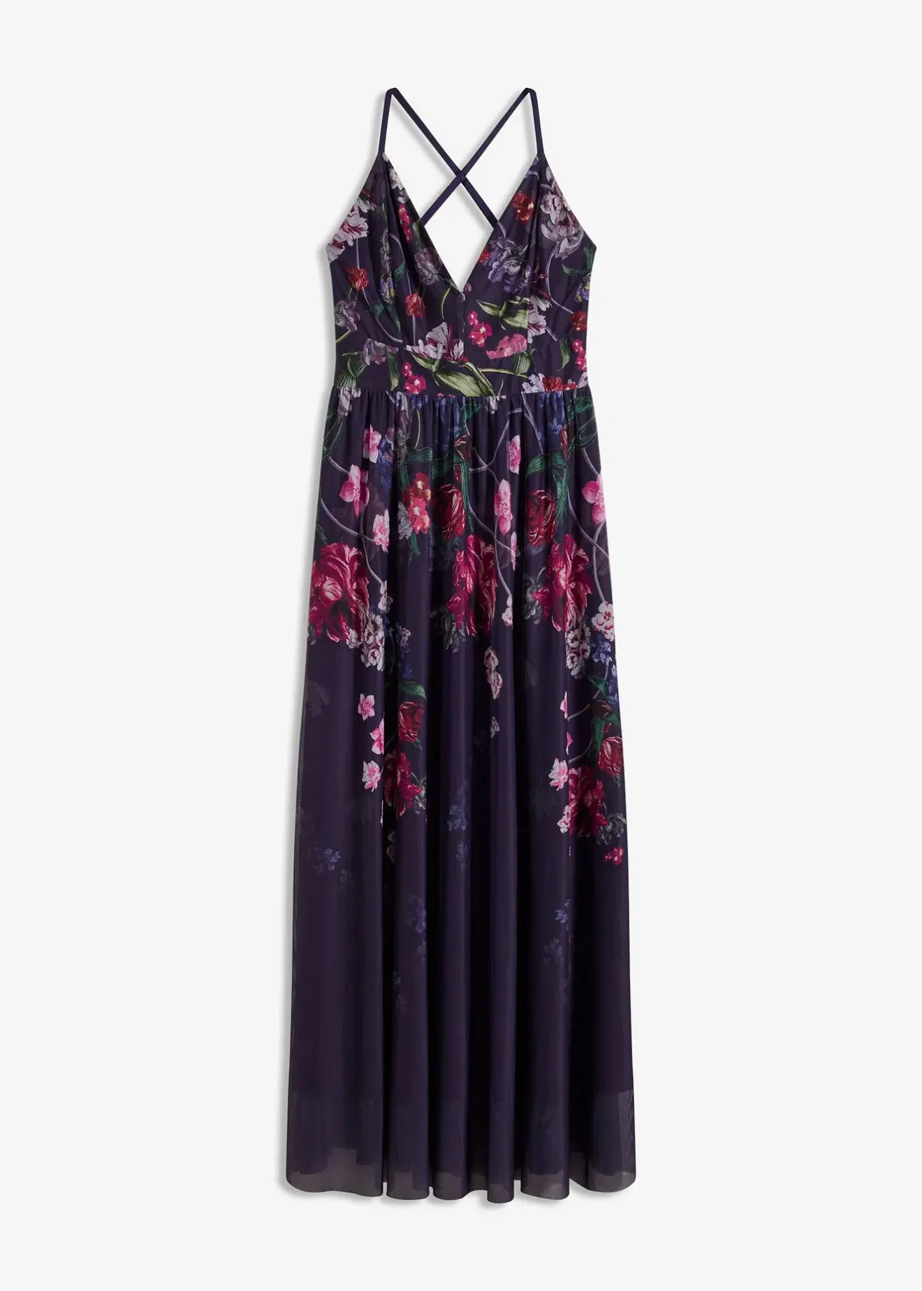 bonprix Robe longue en tulle délicat avec bretelles|Femme Mode Festive|Robes