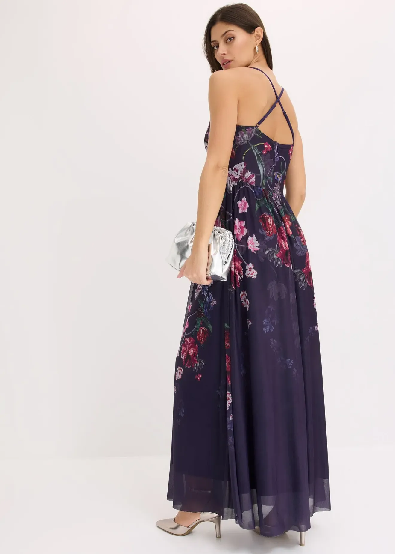 bonprix Robe longue en tulle délicat avec bretelles|Femme Mode Festive|Robes