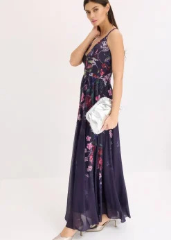 bonprix Robe longue en tulle délicat avec bretelles|Femme Mode Festive|Robes