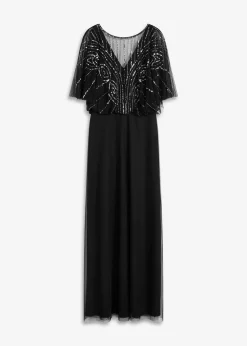 Femme bonprix Mode Festive|Robes|Robe longue en tulle fin avec sequins brodés