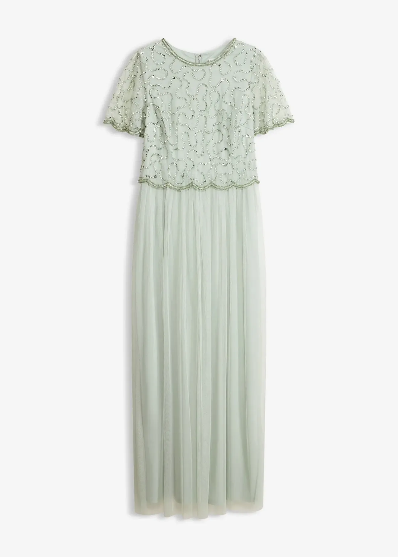 Femme bonprix Mode Festive|Robes|Robe longue en tulle fin avec sequins brodés