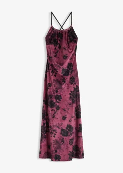 bonprix Robe longue en velours brillant|Femme Mode Festive