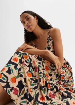 Femme bonprix Robes|Robe longue en viscose douce et extensible