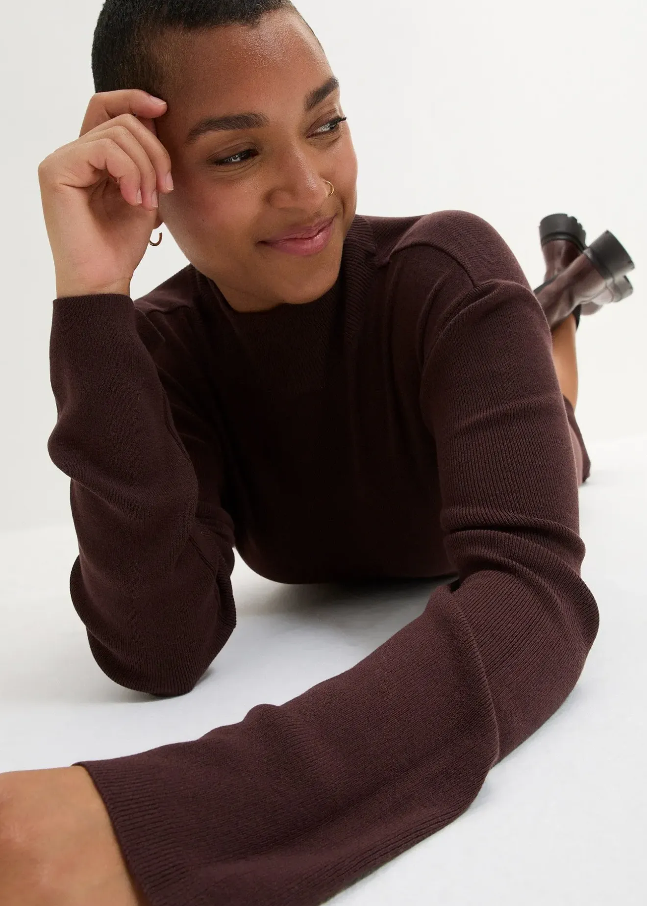 Femme bonprix Maille|Robes|Robe longue et fluide en fine maille