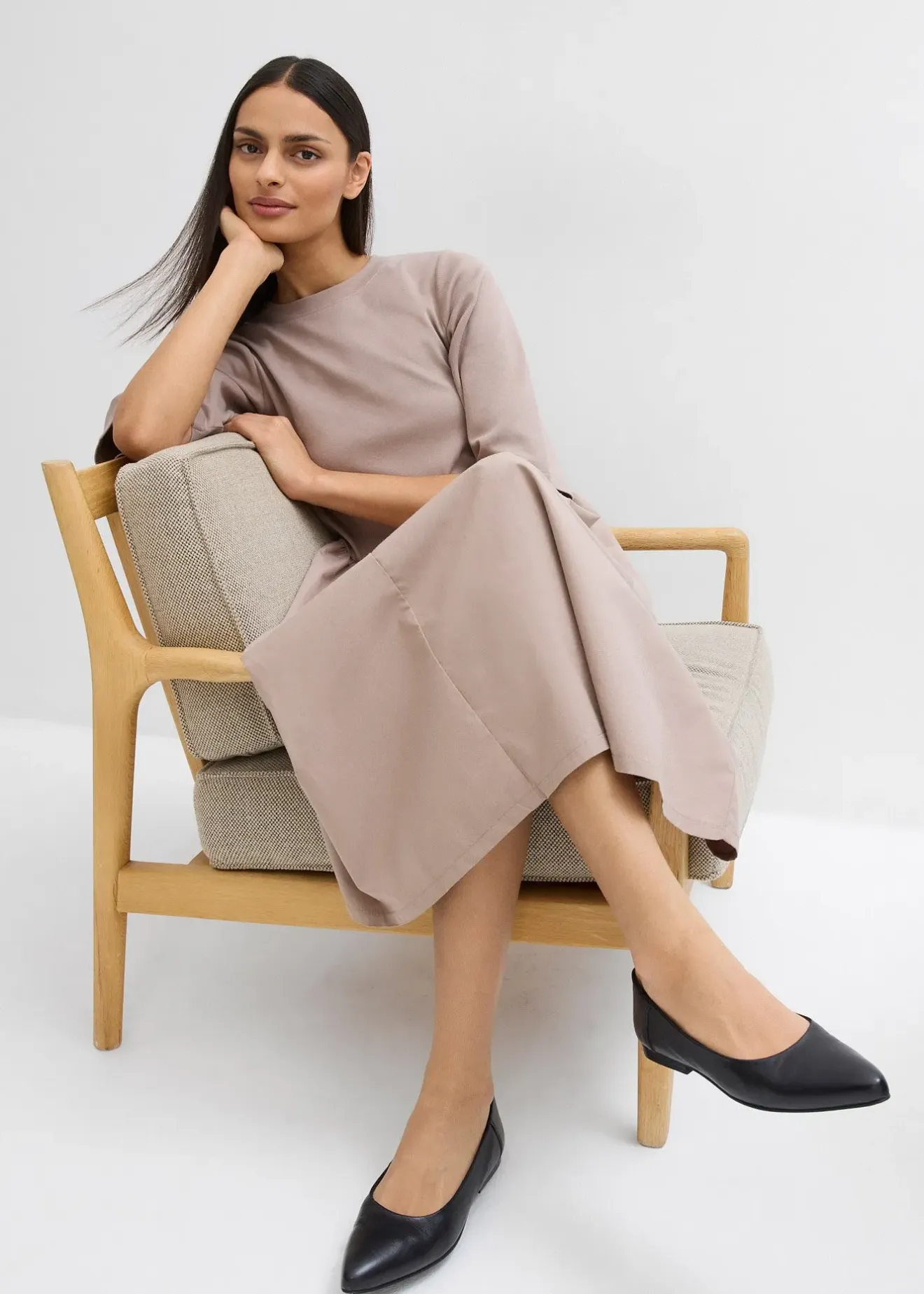 Femme bonprix Robes|Robe midi 100% coton