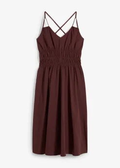 Femme bonprix Robes|Robe midi 100% coton à fines bretelles