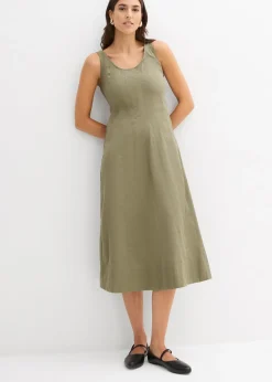 Femme bonprix Robes|Robe midi à coutures verticales