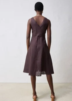 bonprix Robe midi 100% lin|Femme Premium