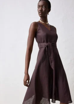 bonprix Robe midi 100% lin|Femme Premium