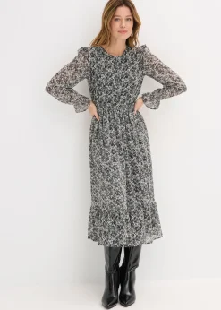 Femme bonprix Robes|Robe midi à volants