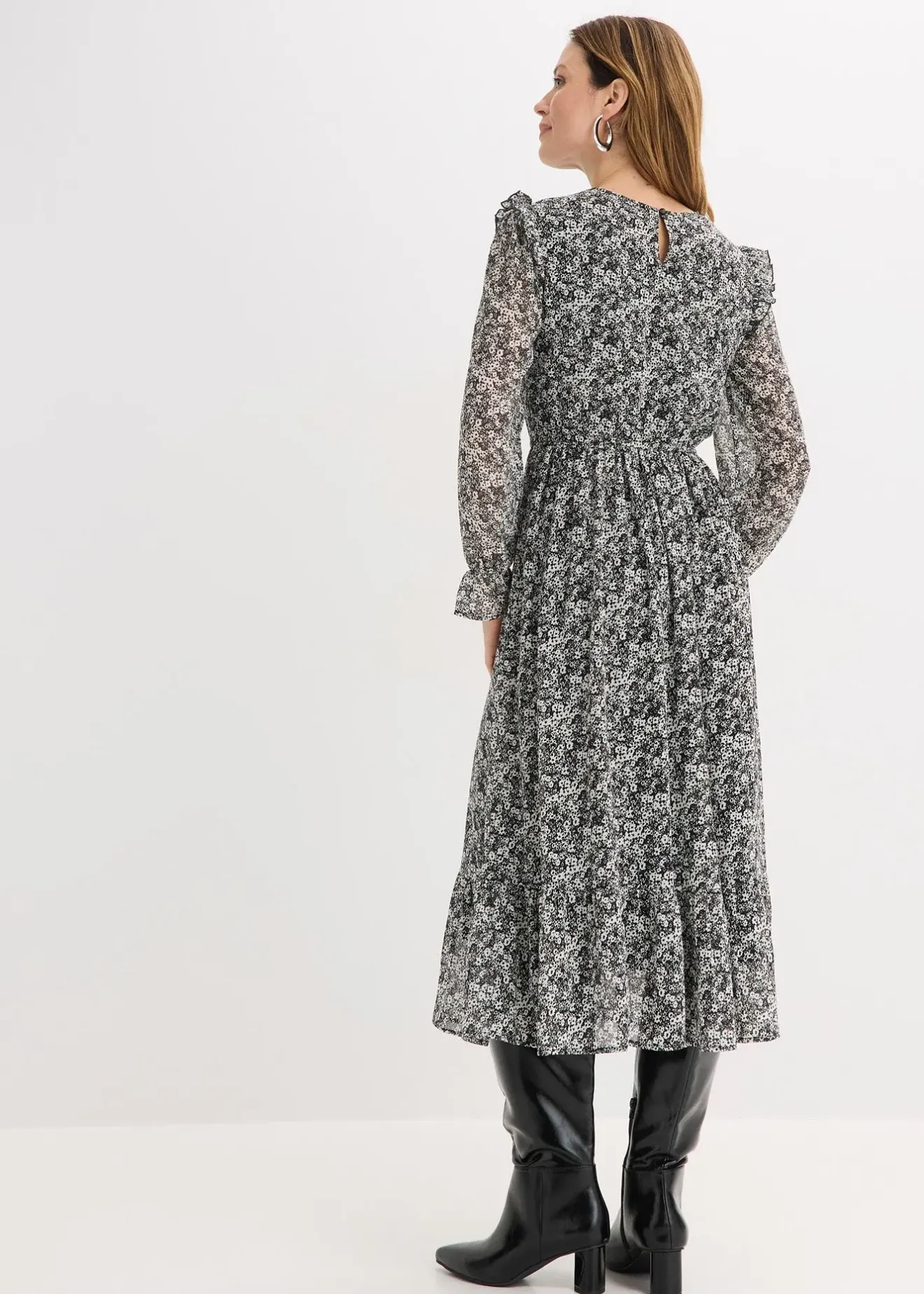 Femme bonprix Robes|Robe midi à volants