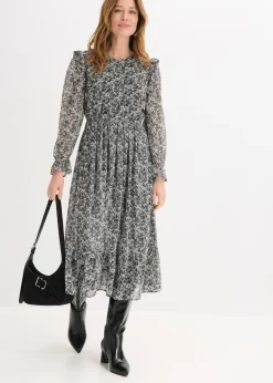 Femme bonprix Robes|Robe midi à volants