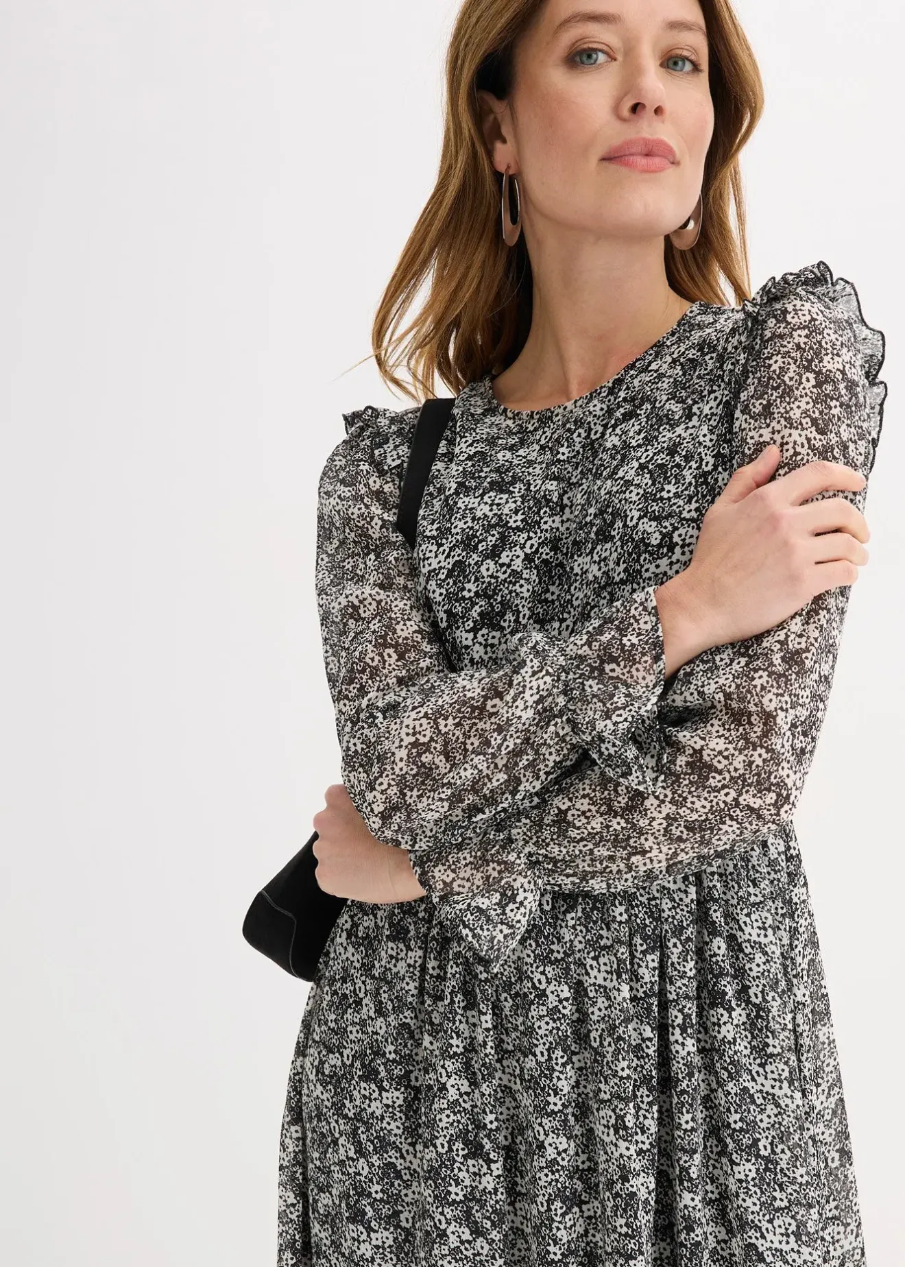 Femme bonprix Robes|Robe midi à volants