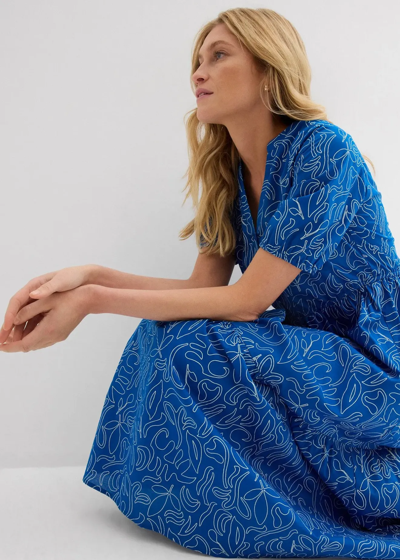 Femme bonprix Robes|Robe midi ample, 100% coton