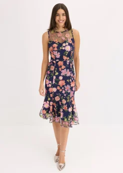 Femme bonprix Mode Festive|Robe midi avec broderies florales