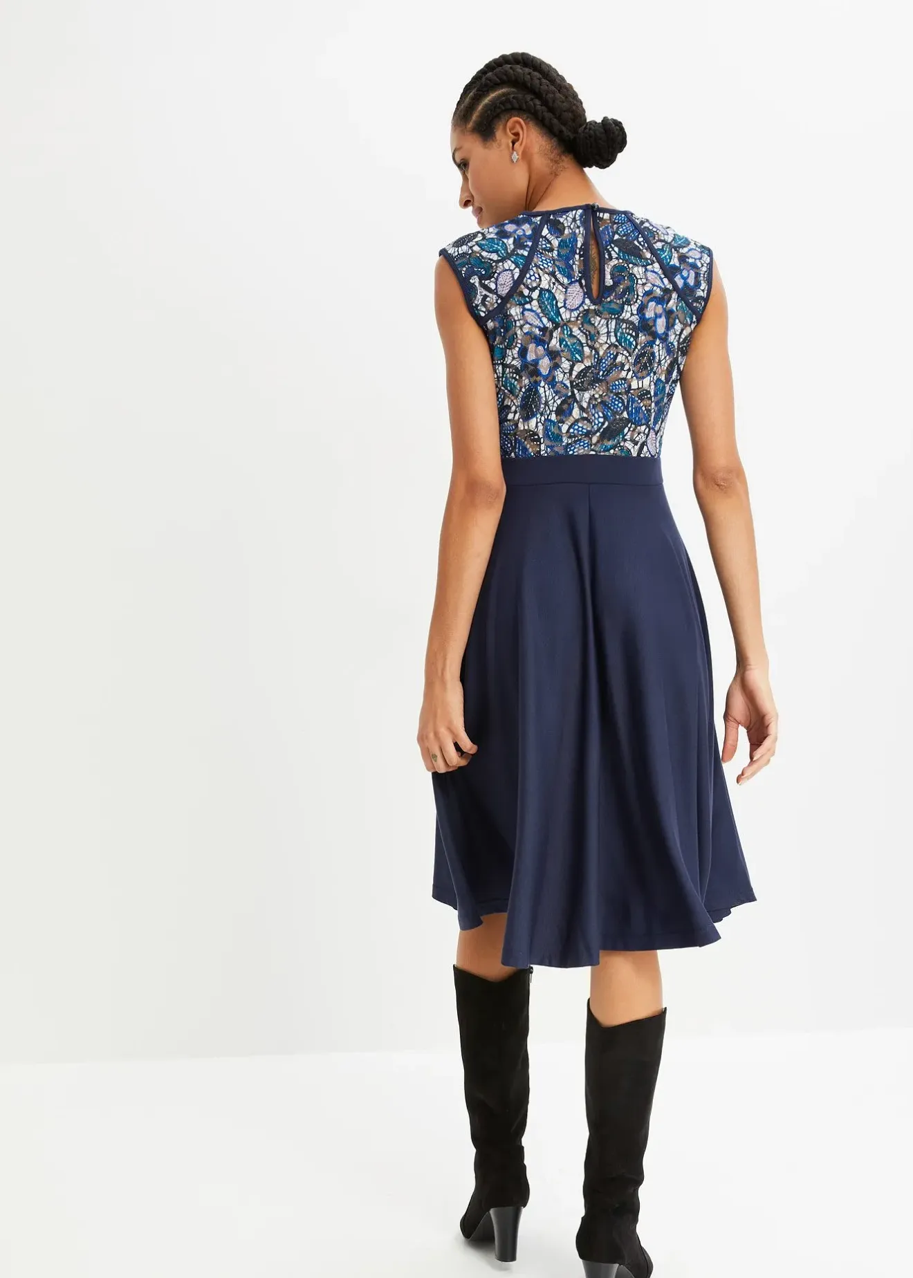 Femme bonprix Mode Festive|Robes|Robe midi avec dentelle