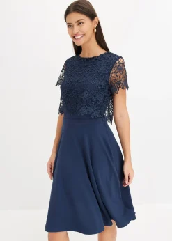 bonprix Robe midi avec empiècement dentelle|Femme Mode Festive|Robes