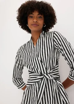 Femme bonprix Robes|Robe midi avec lien à nouer