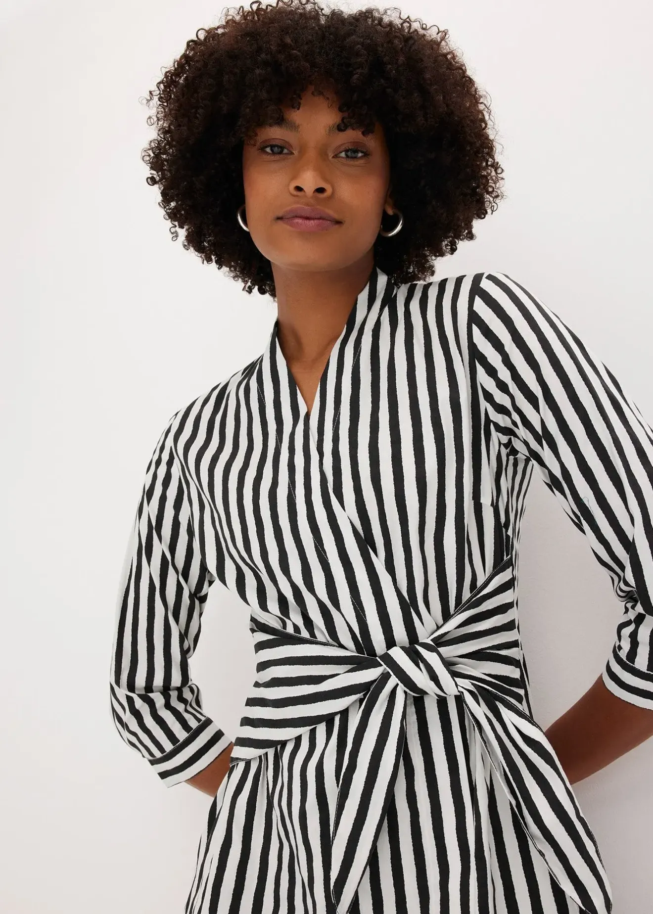 Femme bonprix Robes|Robe midi avec lien à nouer