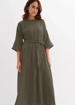 bonprix Robe midi en coton doux|Femme Robes