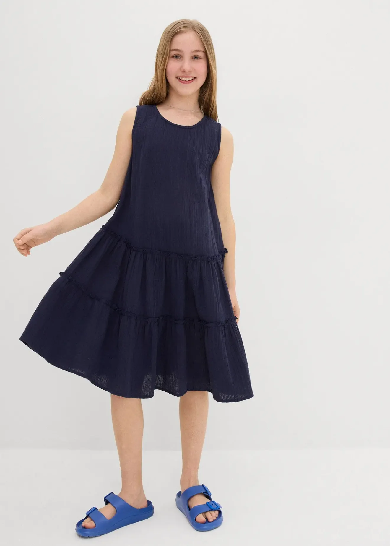 bonprix Robe midi en gaze de coton légère|Enfant Vêtements Enfant|Filles 9-16 Ans·Robes & Combinaisons