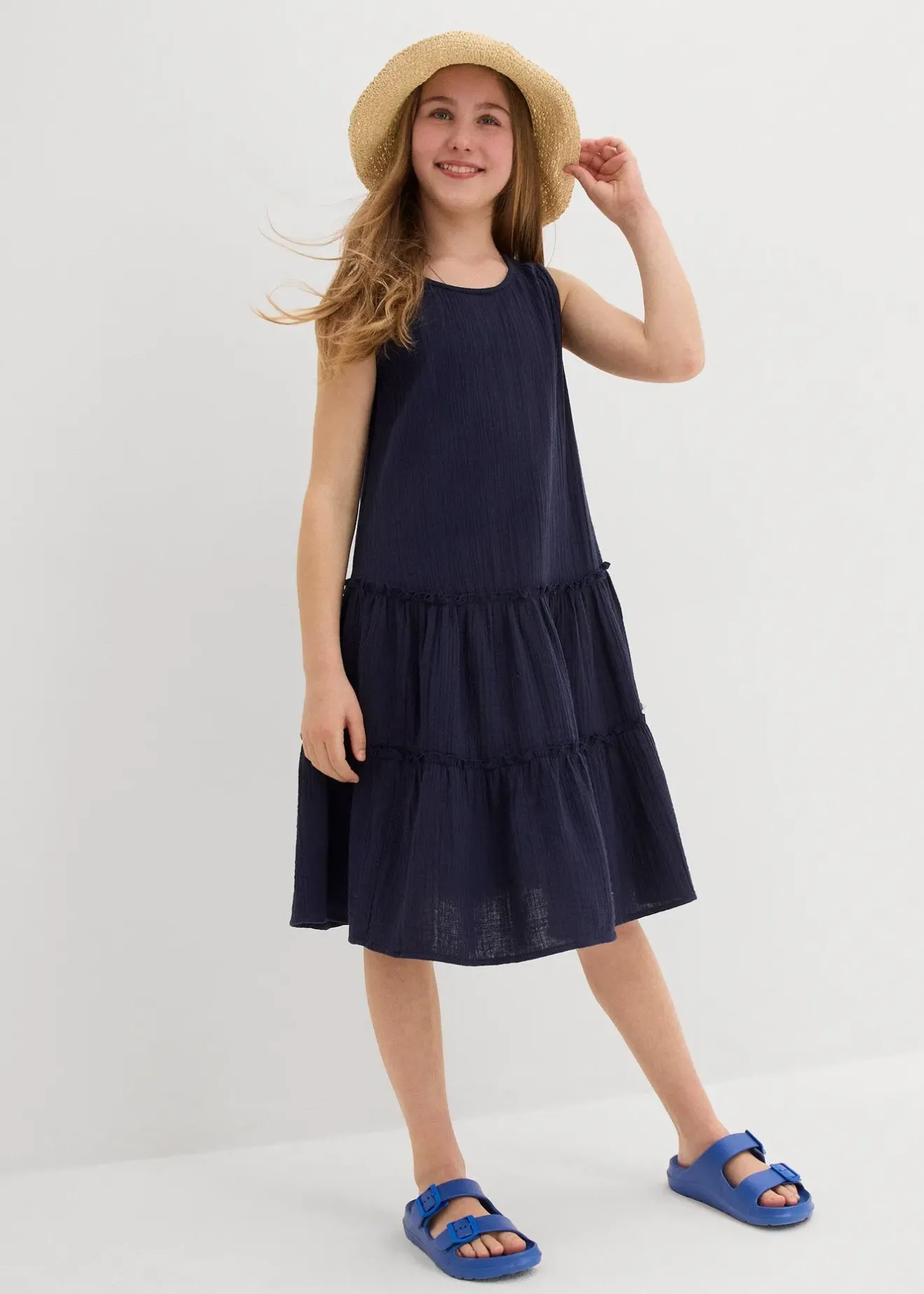 bonprix Robe midi en gaze de coton légère|Enfant Vêtements Enfant|Filles 9-16 Ans·Robes & Combinaisons