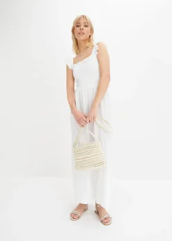 bonprix Robe midi en jersey avec détail smocké|Femme Robes