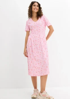 Femme bonprix Robes|Robe midi en jersey coton