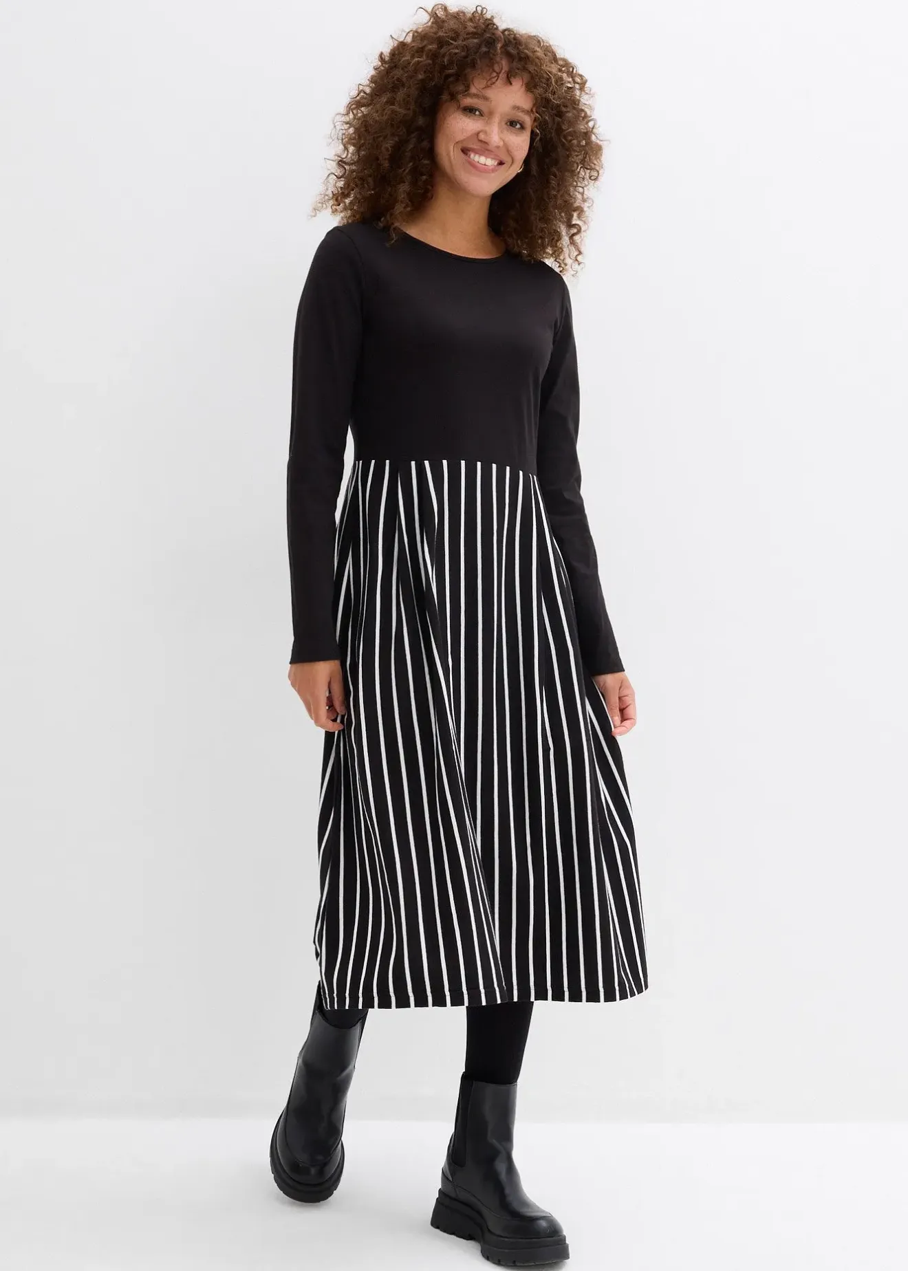 Femme bonprix Tailles Petite|Robe midi en jersey coton