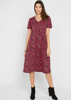 Femme bonprix Robes|Robe midi en jersey coton