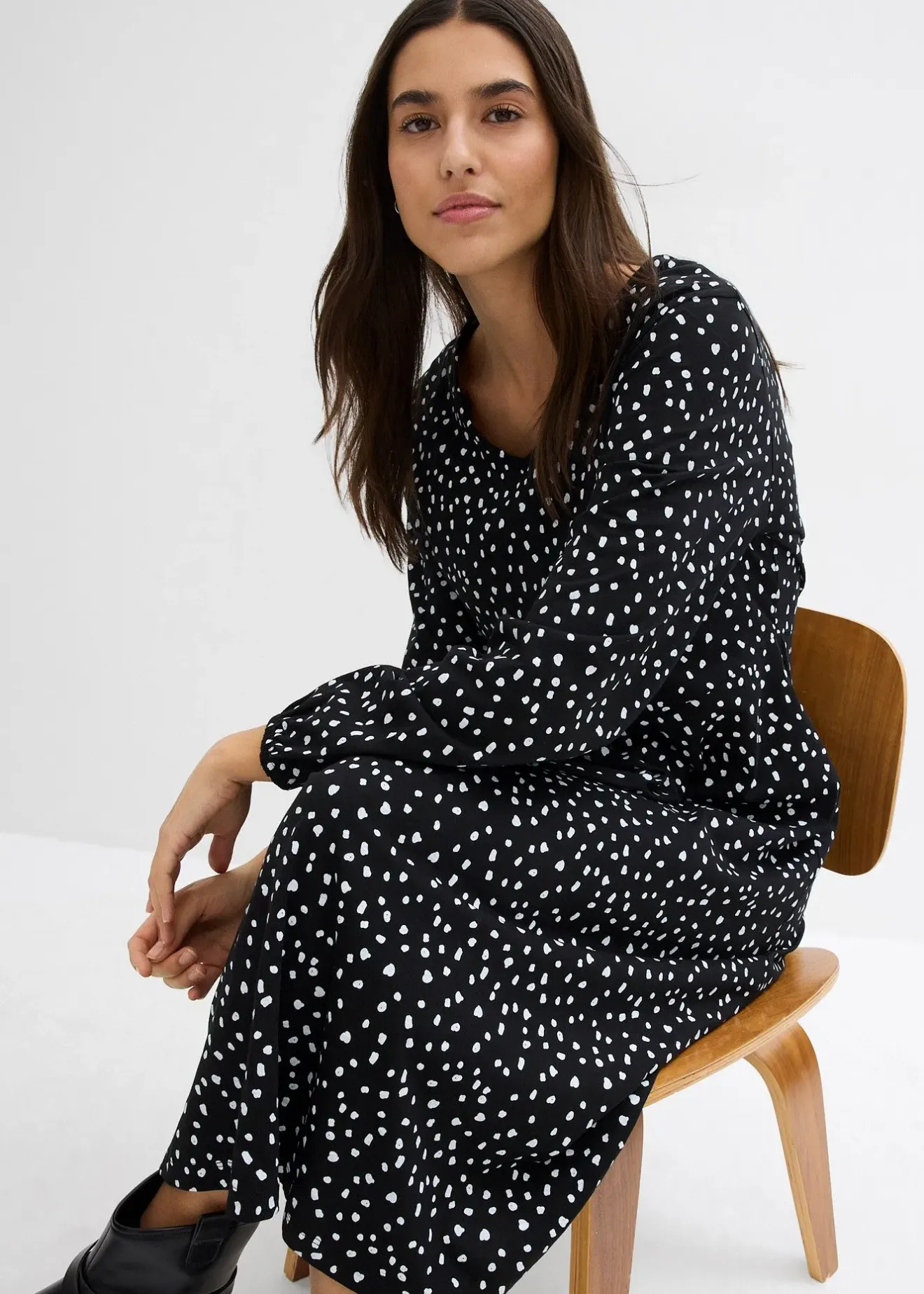 Femme bonprix Robes|Robe midi en jersey coton