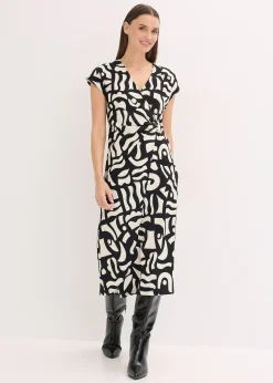 Femme bonprix Tailles Petite|Robes|Robe midi en jersey texturé